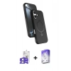 MARSİLYAN™- iPhone 17 Kılıf İz Işık Koleksiyonu - Siyah Bilvis 5in1 3D Magic Cam Ekran Koruyucu + Bilvis Titan Kamera Lens - LA