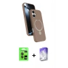 MARSİLYAN™- iPhone 17 Kılıf İz Işık Koleksiyonu - Siyah Bilvis 5in1 3D Magic Cam Ekran Koruyucu + Raze Metal Kamera Lens - GI