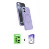 MARSİLYAN™- iPhone 17 Kılıf İz Işık Koleksiyonu - Siyah Bilvis 5in1 3D Magic Cam Ekran Koruyucu + Raze Metal Kamera Lens - GS