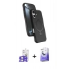 MARSİLYAN™- iPhone 17 Kılıf İz Işık Koleksiyonu - Siyah Bilvis 5in1 5D Magic Hayalet Cam Ekran Koruyucu + Bilvis Titan Kamera Lens - LA