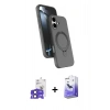 MARSİLYAN™- iPhone 17 Kılıf İz Işık Koleksiyonu - Siyah Bilvis 5in1 5D Magic Hayalet Cam Ekran Koruyucu + Bilvis Titan Kamera Lens - SH