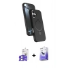 MARSİLYAN™- iPhone 17 Kılıf İz Işık Koleksiyonu - Siyah Bilvis 5in1 5D Magic Hayalet Cam Ekran Koruyucu + Bilvis Titan Kamera Lens - AKMI