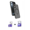 MARSİLYAN™- iPhone 17 Kılıf İz Işık Koleksiyonu - Siyah Bilvis 5in1 5D Magic Hayalet Cam Ekran Koruyucu + Bilvis Titan Kamera Lens - AKMI