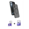 MARSİLYAN™- iPhone 17 Kılıf İz Işık Koleksiyonu - Siyah Bilvis 5in1 5D Magic Hayalet Cam Ekran Koruyucu + Bilvis Titan Kamera Lens - GS