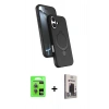 MARSİLYAN™- iPhone 17 Kılıf İz Işık Koleksiyonu - Siyah Bilvis Hayalet Cam Ekran Koruyucu + Raze Metal Kamera Lens - AKMI