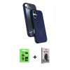 MARSİLYAN™- iPhone 17 Kılıf İz Işık Koleksiyonu - Siyah Bilvis Hayalet Cam Ekran Koruyucu + Raze Metal Kamera Lens - AKMI