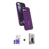MARSİLYAN™- iPhone 17 Kılıf İz Işık Koleksiyonu - Siyah Bilvis Hayalet Cam Ekran Koruyucu + Bilvis Titan Kamera Lens - LA