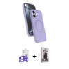 MARSİLYAN™- iPhone 17 Kılıf İz Işık Koleksiyonu - Siyah Bilvis Hayalet Cam Ekran Koruyucu + Bilvis Titan Kamera Lens - LA