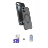 MARSİLYAN™- iPhone 17 Kılıf İz Işık Koleksiyonu - Siyah Joko Magic 5D Cam + Bilvis Titan Kamera Lens - AKMI