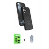 MARSİLYAN™- iPhone 17 Kılıf İz Işık Koleksiyonu - Siyah Joko Magic 5D Cam + Raze Metal Kamera Lens - AKMI