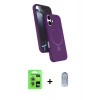MARSİLYAN™- iPhone 17 Kılıf İz Işık Koleksiyonu - Siyah Joko Magic 5D Cam + Raze Metal Kamera Lens - AKMI