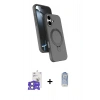 MARSİLYAN™- iPhone 17 Kılıf İz Işık Koleksiyonu - Siyah Joko Magic 5D Cam + Bilvis Titan Kamera Lens - AKYL