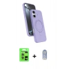 MARSİLYAN™- iPhone 17 Kılıf İz Işık Koleksiyonu - Siyah Joko Magic 5D Cam + Raze Metal Kamera Lens - AKYL