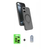 MARSİLYAN™- iPhone 17 Kılıf İz Işık Koleksiyonu - Siyah Joko Magic 5D Cam + Raze Metal Kamera Lens - GI