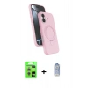MARSİLYAN™- iPhone 17 Kılıf İz Işık Koleksiyonu - Siyah Joko Magic 5D Cam + Raze Metal Kamera Lens - GS