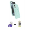 MARSİLYAN™- iPhone 17 Kılıf İz Işık Koleksiyonu - Siyah Joko Magic 5D Hayalet Cam + Bilvis Titan Kamera Lens - SH