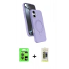 MARSİLYAN™- iPhone 17 Kılıf İz Işık Koleksiyonu - Siyah Joko Magic 5D Hayalet Cam + Raze Metal Kamera Lens - GI