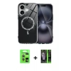 MARSİLYAN™- iPhone 17 Kılıf Kıvılcım Form Prime - Şeffaf 360 Full Body Arka Koruyucu + Raze Metal Kamera Lens - AKMR