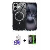 MARSİLYAN™- iPhone 17 Kılıf Kıvılcım Form Prime - Şeffaf 360 Full Body Arka Koruyucu + Bilvis Titan Kamera Lens - AKYL