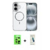 MARSİLYAN™- iPhone 17 Kılıf Kıvılcım Form Prime - Şeffaf Pasifik Cam Ekran Koruyucu + Raze Metal Kamera Lens - AKMI