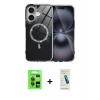 MARSİLYAN™- iPhone 17 Kılıf Kıvılcım Form Prime - Şeffaf Pasifik Cam Ekran Koruyucu + Raze Metal Kamera Lens - GI