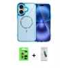 MARSİLYAN™- iPhone 17 Kılıf Kıvılcım Form Prime - Şeffaf Pasifik Cam Ekran Koruyucu + Raze Metal Kamera Lens - GS