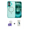 MARSİLYAN™- iPhone 17 Kılıf Kıvılcım Form Prime - Şeffaf Pasifik Cam Ekran Koruyucu + Bilvis Titan Kamera Lens - SH