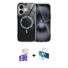 MARSİLYAN™- iPhone 17 Kılıf Kıvılcım Form Prime - Siyah 3D Antistatik Cam Ekran Koruyucu + Bilvis Titan Kamera Lens - AKYL
