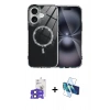 MARSİLYAN™- iPhone 17 Kılıf Kıvılcım Form Prime - Siyah 3D Antistatik Cam Ekran Koruyucu + Bilvis Titan Kamera Lens - SH