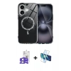 MARSİLYAN™- iPhone 17 Kılıf Kıvılcım Form Prime - Siyah 3D Antistatik Seramik Nano Ekran Koruyucu + Bilvis Titan Kamera Lens - LA
