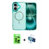 MARSİLYAN™- iPhone 17 Kılıf Kıvılcım Form Prime - Siyah 3D Antistatik Seramik Nano Ekran Koruyucu + Raze Metal Kamera Lens - GI