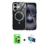 MARSİLYAN™- iPhone 17 Kılıf Kıvılcım Form Prime - Siyah 3D Antistatik Seramik Nano Ekran Koruyucu + Raze Metal Kamera Lens - GS