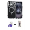 MARSİLYAN™- iPhone 17 Kılıf Kıvılcım Form Prime - Siyah Bilvis 3D Cam Ekran Koruyucu + Bilvis Titan Kamera Lens - AKYL