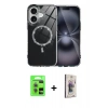 MARSİLYAN™- iPhone 17 Kılıf Kıvılcım Form Prime - Siyah Bilvis 3D Cam Ekran Koruyucu + Raze Metal Kamera Lens - AKYL