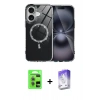 MARSİLYAN™- iPhone 17 Kılıf Kıvılcım Form Prime - Siyah Bilvis 5in1 3D Magic Cam Ekran Koruyucu + Açık Yeşil Raze Metal Kamera Lens