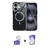 MARSİLYAN™- iPhone 17 Kılıf Kıvılcım Form Prime - Siyah Bilvis 5in1 3D Magic Cam Ekran Koruyucu + Siyah Bilvis Titan Kamera Lens