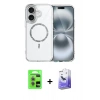 MARSİLYAN™- iPhone 17 Kılıf Kıvılcım Form Prime - Siyah Bilvis 5in1 5D Magic Hayalet Cam Ekran Koruyucu + Raze Metal Kamera Lens - AKMR