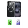 MARSİLYAN™- iPhone 17 Kılıf Kıvılcım Form Prime - Siyah Bilvis 5in1 5D Magic Hayalet Cam Ekran Koruyucu + Raze Metal Kamera Lens - GI