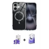 MARSİLYAN™- iPhone 17 Kılıf Kıvılcım Form Prime - Siyah Bilvis 5in1 5D Magic Hayalet Cam Ekran Koruyucu + Açık Yeşil Bilvis Titan Kamera Lens