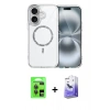 MARSİLYAN™- iPhone 17 Kılıf Kıvılcım Form Prime - Siyah Bilvis 5in1 5D Magic Hayalet Cam Ekran Koruyucu + Raze Metal Kamera Lens - GI