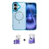 MARSİLYAN™- iPhone 17 Kılıf Kıvılcım Form Prime - Siyah Bilvis 5in1 5D Magic Hayalet Cam Ekran Koruyucu + Açık Mavi Bilvis Titan Kamera Lens