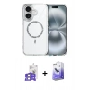 MARSİLYAN™- iPhone 17 Kılıf Kıvılcım Form Prime - Siyah Bilvis 5in1 5D Magic Hayalet Cam Ekran Koruyucu + Gümüş Bilvis Titan Kamera Lens