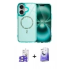 MARSİLYAN™- iPhone 17 Kılıf Kıvılcım Form Prime - Siyah Bilvis 5in1 5D Magic Hayalet Cam Ekran Koruyucu + Bilvis Titan Kamera Lens - SH