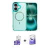 MARSİLYAN™- iPhone 17 Kılıf Kıvılcım Form Prime - Siyah Bilvis 5in1 5D Magic Hayalet Cam Ekran Koruyucu + Açık Yeşil Bilvis Titan Kamera Lens
