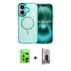 MARSİLYAN™- iPhone 17 Kılıf Kıvılcım Form Prime - Siyah Bilvis Hayalet Cam Ekran Koruyucu + Raze Metal Kamera Lens - GS