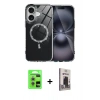 MARSİLYAN™- iPhone 17 Kılıf Kıvılcım Form Prime - Siyah Bilvis Hayalet Cam Ekran Koruyucu + Raze Metal Kamera Lens - GS