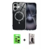 MARSİLYAN™- iPhone 17 Kılıf Kıvılcım Form Prime - Siyah Bilvis Hayalet Cam Ekran Koruyucu + Raze Metal Kamera Lens - AKMI