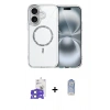 MARSİLYAN™- iPhone 17 Kılıf Kıvılcım Form Prime - Siyah Joko Magic 5D Cam + Açık Mavi Bilvis Titan Kamera Lens