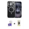 MARSİLYAN™- iPhone 17 Kılıf Kıvılcım Form Prime - Siyah Joko Magic 5D Hayalet Cam + Siyah Bilvis Titan Kamera Lens