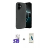 MARSİLYAN™- iPhone 17 Kılıf Kozmos Yansıma Özel Seri - Şeffaf Pasifik Cam Ekran Koruyucu + Açık Mavi Bilvis Titan Kamera Lens